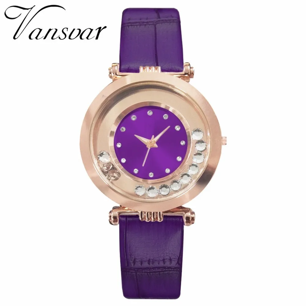 Горячие модные женские часы со стразами повседневные роскошные кожаные