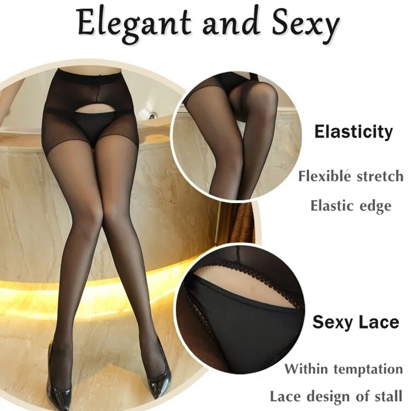 

Stocking Woman Sexy Lingerie Pantyhose Ultra-thin Transparent Open Crotch Stockings open File Temptation Beautiful Bublle Butt