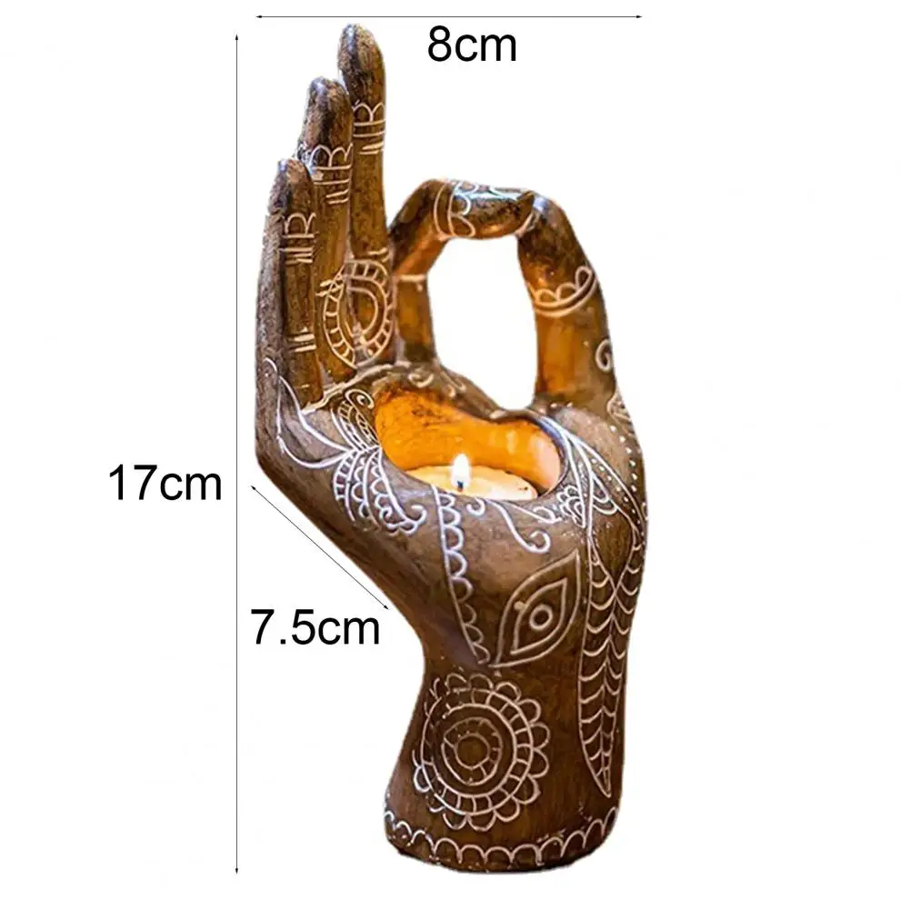 

Bergamot Candlestick Holder Delicate Decorative Resin Craft OK Posture Palm Hand Candle Rack Candlelight Dinner Home Decoration