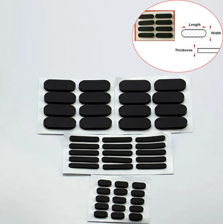 

10PCS Black Silicone Rubber Oval Mat 3-10mm Self Adhesive Shockproof Rubber Feet Pad Environment Friendly Anti Slip Silicone Pad
