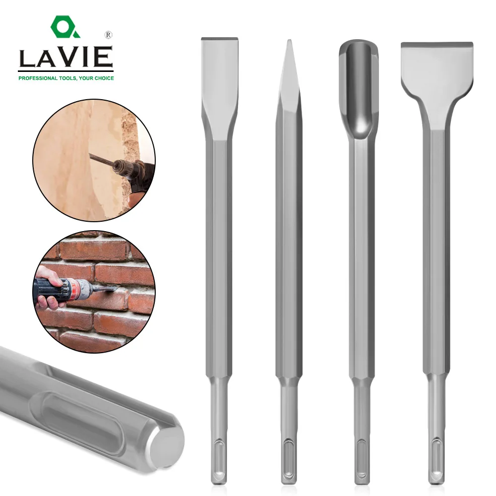 4 шт., 10x250 мм SDS PLUS, стандартное точечное Рифленое долото, плоское долото, электрическое молотковое сверло, сверление бетона, кирпичной стены