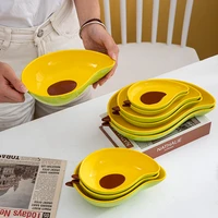 ceramic mango bowl plate household creative tableware lovely dishes childrens fruit shape plate salad bowl small and exquisite