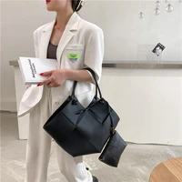 women tote bag sac new simple pu leather shoulder bags high quality irregular black handbags female fashion elegant solid color
