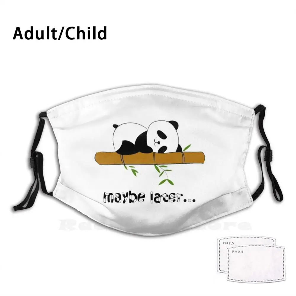 

Маска для рта моющаяся Пылезащитная с принтом «ленивая Милая панда»