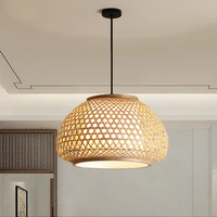 hand woven ceiling hanging lamps vintage chinese style bamboo pendant lights decor dining room restaurant light kitchen fixtures