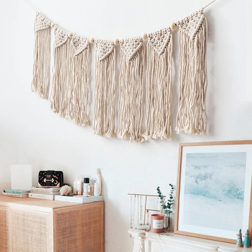 

Bohemian Banners Macrame Wall Hanging Tapestry Art Wall Accents Tassels Chic Decor Home Decoration