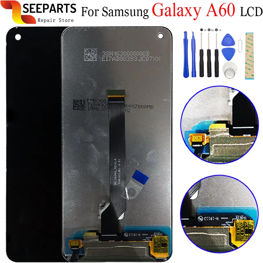 100% протестирован для Samsung galaxy A60 lcd 2019 дисплей сенсорный экран дигитайзер в сборе