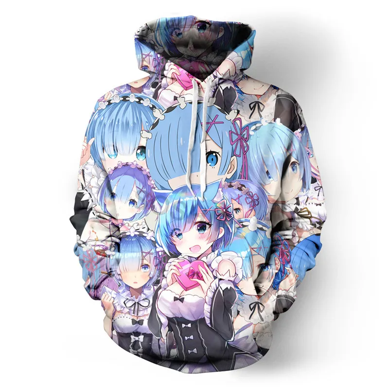 SOSHIRL каваи Zero худи Rem Funny Cool Косплей Толстовка Унисекс Аниме кимоно Maid пуловеры
