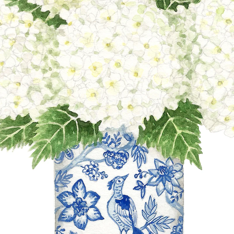 

Blue and white china magnolia hydrangea prints chinoiserie art painting on canvas wall art gallery poster in trendy wall decorat