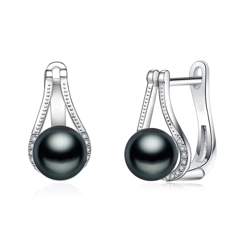 Серьги женские из серебра 925 пробы с натуральным пресноводным