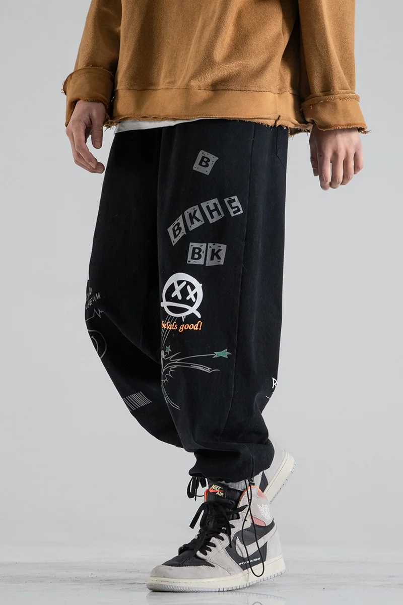 

Men Pants Harajuku 2021 Drawstring Sweatpants Streetwear Cargo Trousers