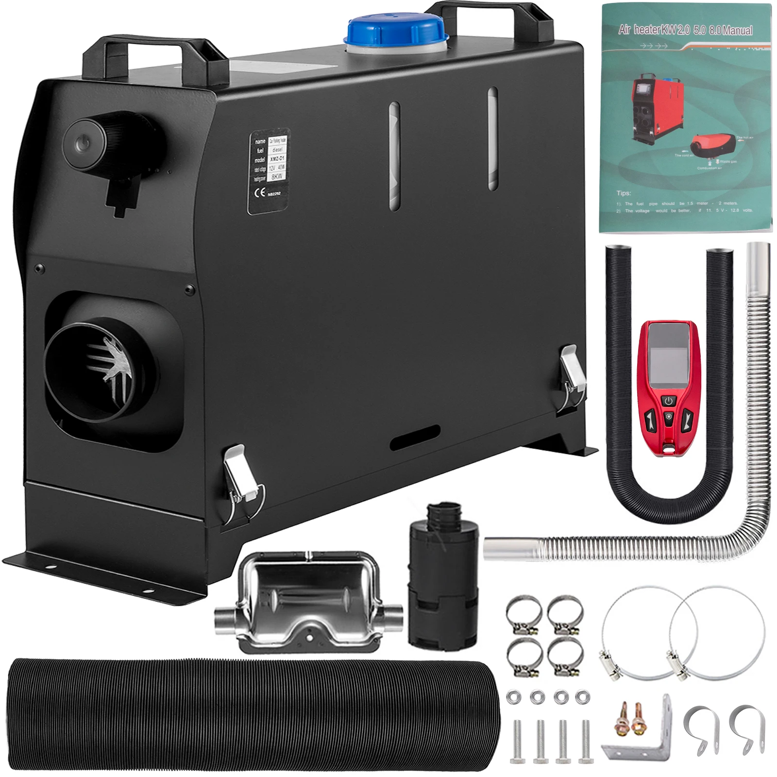 $116.07 VEVOR Diesel Air Heater 12V 8KW Single Air Outlet Fast Heating Low Noise Suitable for Car Vans Truck RV Boats Trailer Garavan