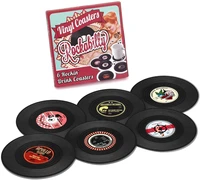 vinyl record table mats 6 pcs drink coaster table placemats heat resistant nonslip pads home decor creative cup coaster