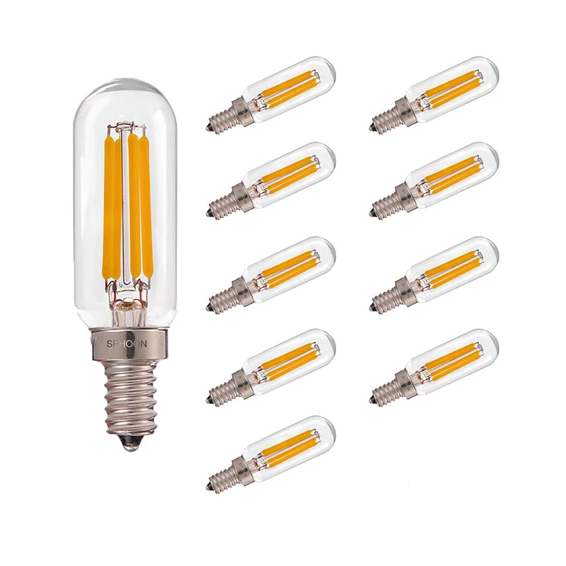 

Edison T25 Tubular Light Bulb Gold Tint Retro LED Filament Bulb 4W Super Warm 2200K E12 E14 Base Home Decoration Chandelier Lamp