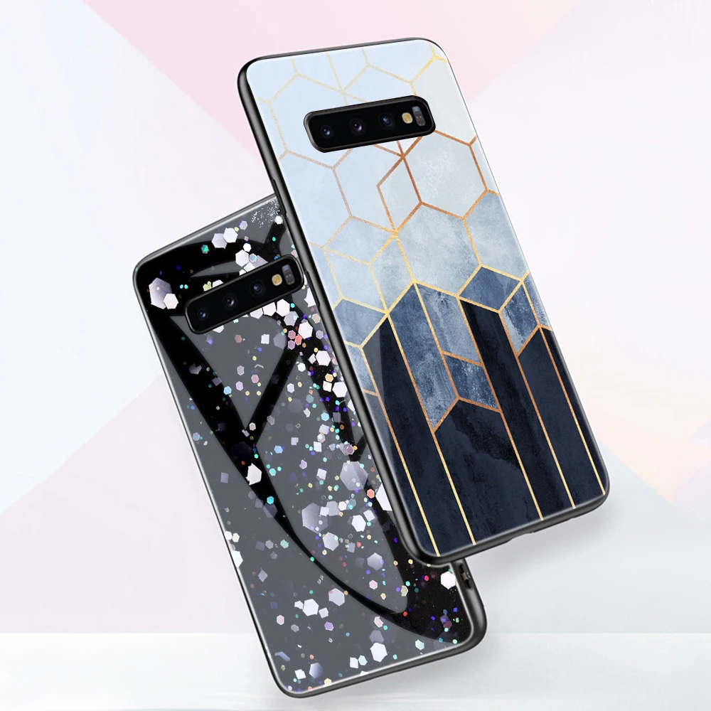 

Plating Marble Case For Samsung Galaxy S21 S10 S9 S8 S10e S20 Ultra A51 A71 A50 A21S A20E A70 Note 20 10 9 8 Plus Tempered Glass