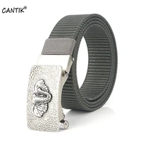 cantik quality nylon belts for men unique elephants head automatic buckle metal fashion canvas accessories 35mm width cbca219