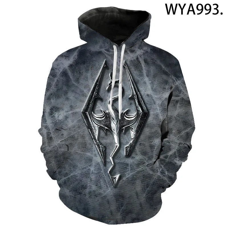Новинка 2021 повседневные толстовки Skyrim с 3D принтом для мужчин и женщин детские