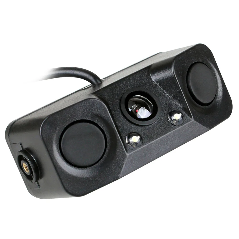 Car Rear View Camera 3 In 1 Dual Sensor Radar Sound Alarm Reversing Standby Camera Universal LED Lights Parking Camera HS042
