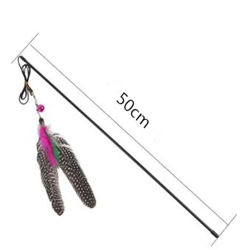 

Small Bells Funny Cat Stick Feather Toys For Cats Supplies High Quality Plush Catnip Toy 2020 Hot Sale Hot Sale