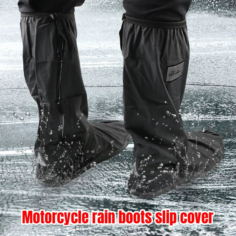

1 Pair Motorcycle Shoes Covers Reusable Waterproof Boot Protectors Non Slip Cycling Shoes Covers for Rainy Snowy Day