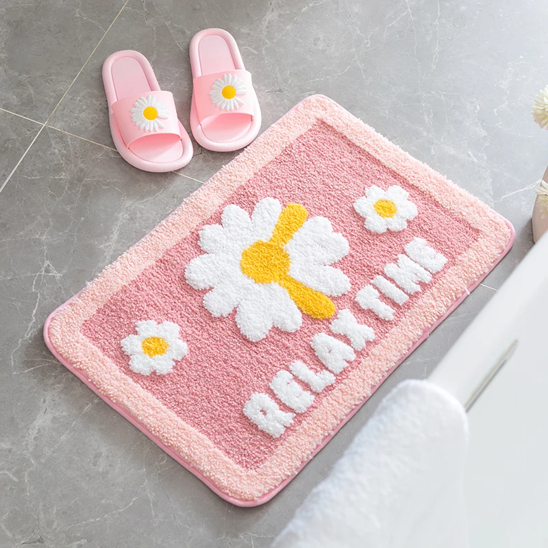

Bath Carpets Cute Kitchen Mat Cartoon Velvet Mat Household Bathroom Non-Slip Mat Bedroom Kitchen Bathroom Absorbent Door Mat