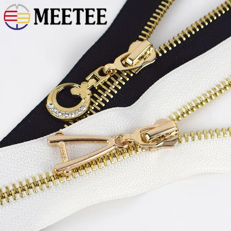 Meetee 10/20 шт. 20 см 5 # металлическая закрывающаяся молния с золотыми зубьями