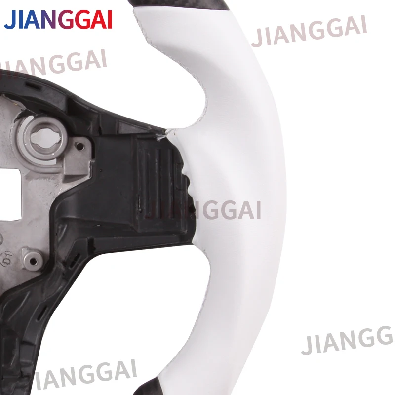 Подходит для рулевого колеса Tesla Model3 белый углеволоконный светодиодный гоночный