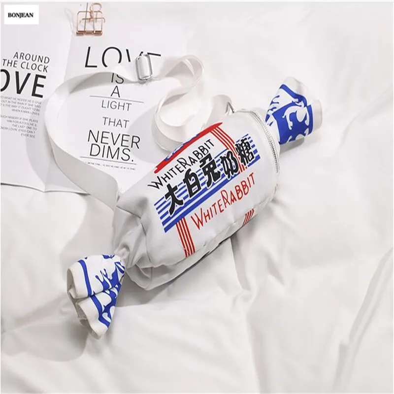 Женская Холщовая Сумка через плечо с принтом милого белого кролика широким