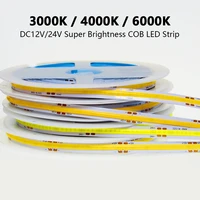 dc 12v 24v fcob led strip light ra90 high density 320ledm flexible fob bar warm nature white soft cob led strip 12 24 v volt