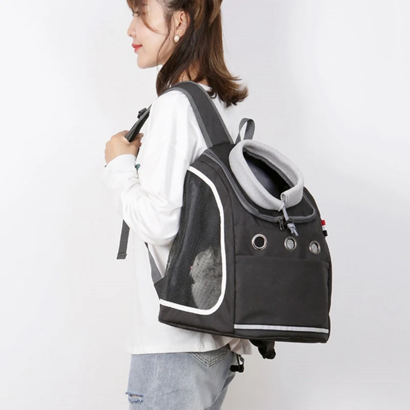 Популярный рюкзак для кошек дышащая переноска на два плеча домашних животных