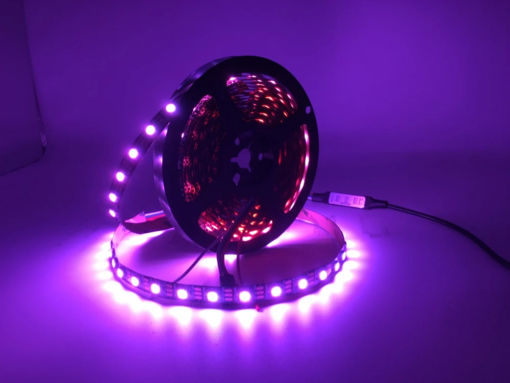 WS2812B WS2812 RGB светодиодный светильник водонепроницаемый индивидуально адресуемый умный RGB светодиодный светильник для украшения дома Рождественский 0,5 м-5 м
