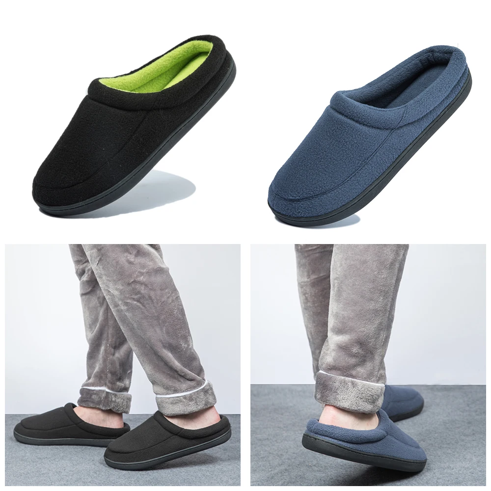 

Winter Men Slippers Warm Plush Men Shoes Outdoor Indoor Home Soft Slipper Non-slip Warm Men Slides Casual Mule chanclas hombre