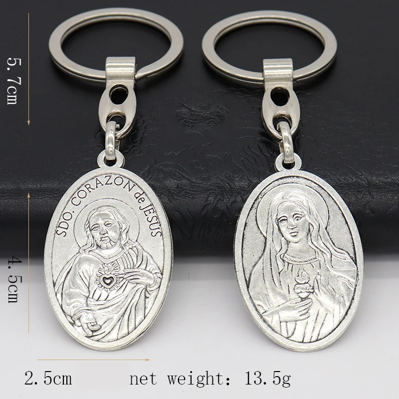 Двусторонний брелок с изображением девы Марии и ангела | Украшения аксессуары