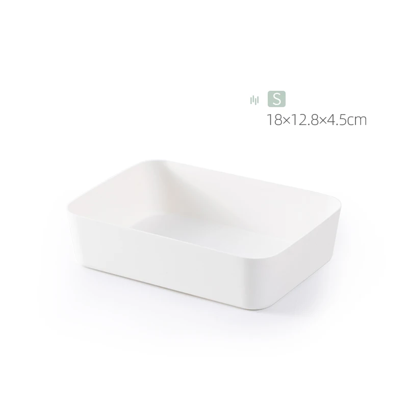 small white BNBS пластиковый поднос для сервировки столовых приборов, органайзер для хранения столовых приборов, поднос для доуеров, Кухонные цифровые аксессуары, ящик для косметики - Цвет: small white