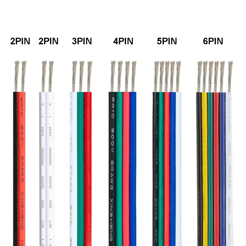 RGB _ 2/3/4/100 pin SM JST удлинительные кабели 5-м, электрический провод, кабель для светодиодной ленты WS2812B, солнечная панель - изображение