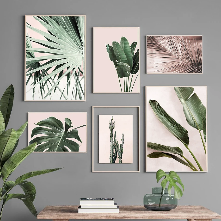 

Wall Art Canvas Painting Palm Leaf Cactus Banana Leave Coconut Tree Nordic Posters And Prints Wall Pictures For Living Room Home