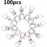 100pcslot swivel lobster clasp clips key hook keychain split key ring findings clasps for keychains making