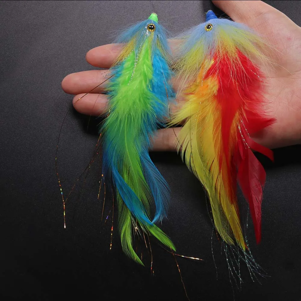 Vampfly 1pcs Colorful Luminous Fox Tail FishTube Streamer Fly Without Hook For Pike Bass Big Game Saltwater Fishing Lure Bait |