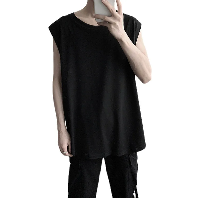 

Solid color vest men's base T-shirt jacket Korean fashion summer loose couple men's and women's sports sleeveless top