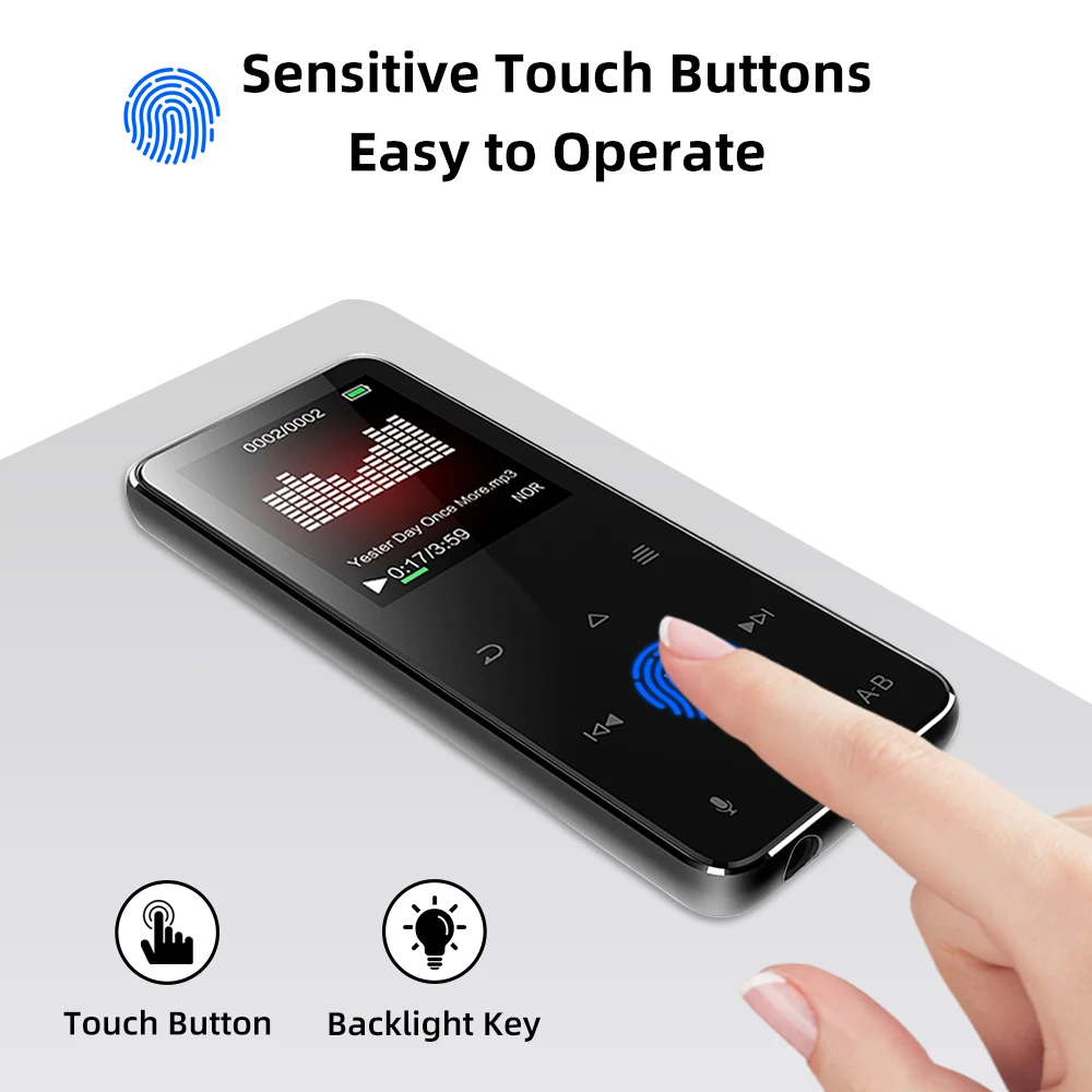 Металлический MP3 плеер Deelife Bluetooth спортивный встроенный 8 Гб флеш-память динамик