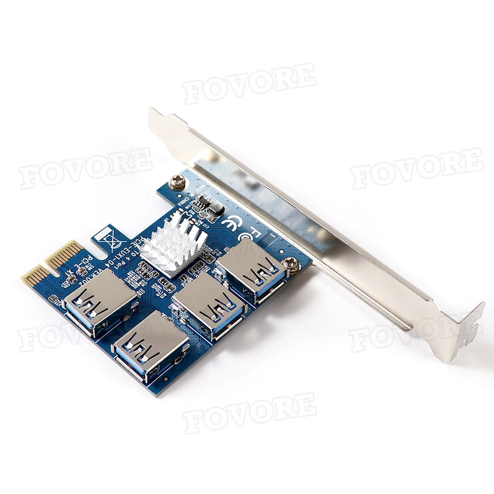 Райзер-карта PCIe с 1 на 4 слота PCI-express 16X PCI-E 1X внешний USB 3 0 карта мультипликатора для