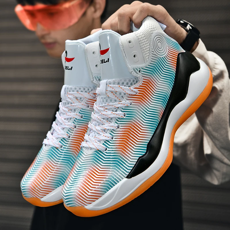 

Мужская и женская модная классическая сетчатая дышащая амортизирующая износостойкая обувь для баскетбола, роскошная повседневная обувь