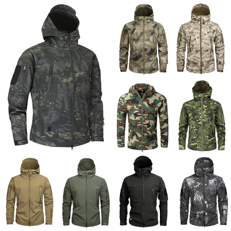 Теплые походные куртки военные тактические флисовые зимние многоцветные