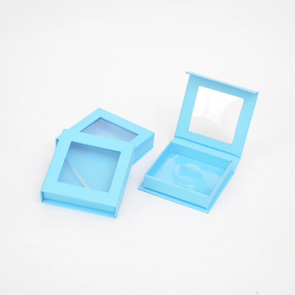 

Wholesale Lash Boxes Packaging Eyelash Box Package Custom Square Blue 25mm False Eyelashes Makeup Storage Case bulk Vendors