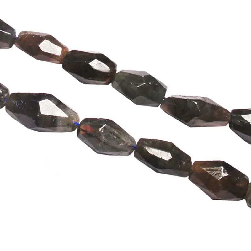 

12x20mm Natural Faceted smooth irregular oval Shimmer Stone Beads For DIY necklace bracelet jewelry making 15 "free delivery