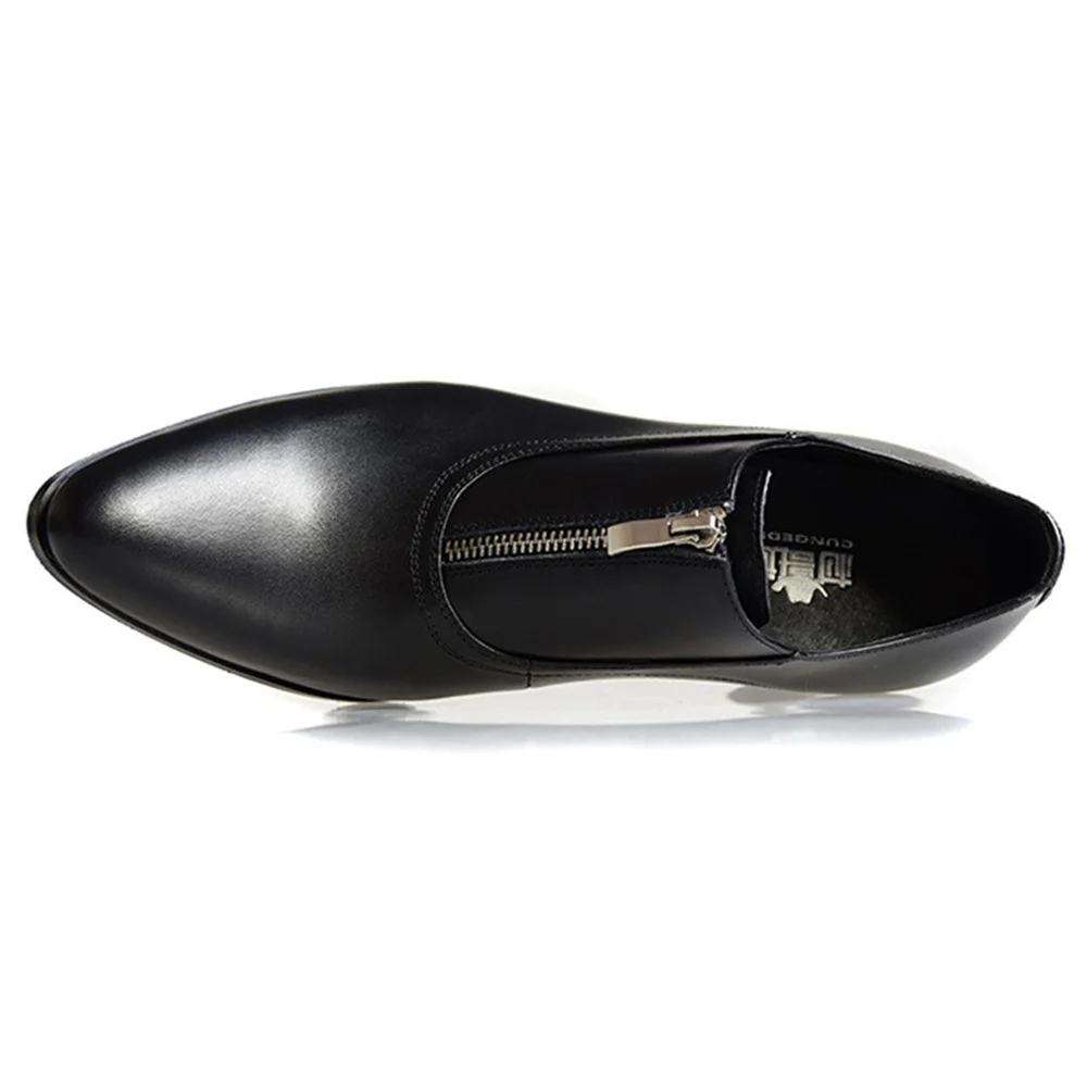 Туфли мужские демисезонные из натуральной кожи на высоком каблуке 6 см