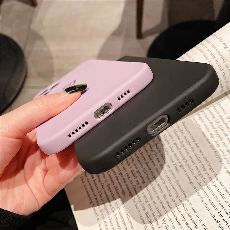 ottwn candy color love heart pattern phone case for iphone 11 12 13 pro max mini x xr xs max 7 8 plus se 2020 soft silicon cover free global shipping
