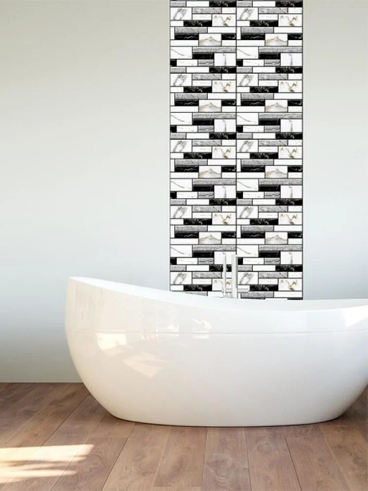 

10pcs 3D Print Removable Self-adhesive Waterproof Imitation Tile Wall Sticker DIY Home Decoration Wall Arts Stickers 30x30cm