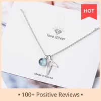 925 sterling silver mermaid pendant necklace blue crystal necklace for women fashion jewelry new