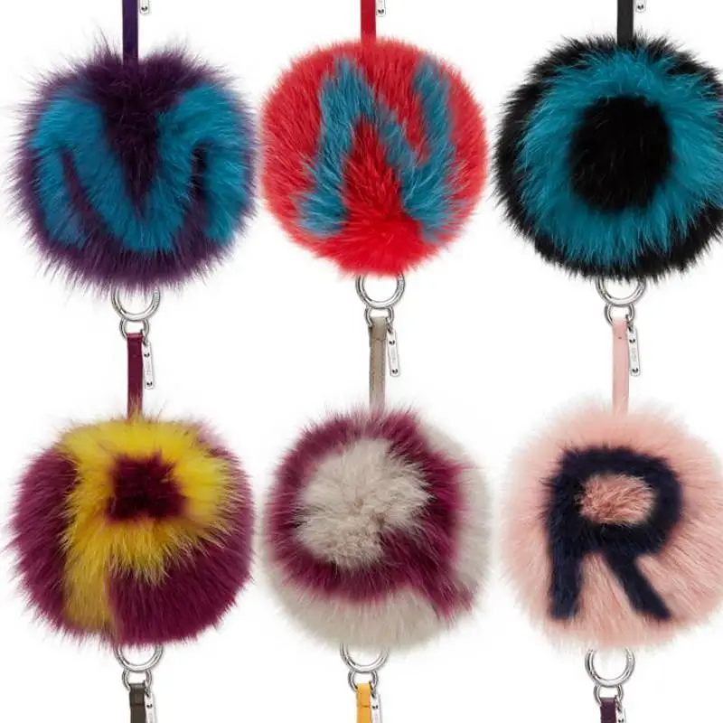 Популярный пушистый брелок с помпоном 13 см ручной работы из искусственного